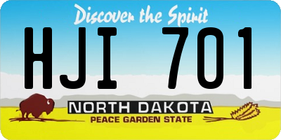 ND license plate HJI701