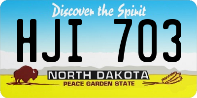 ND license plate HJI703