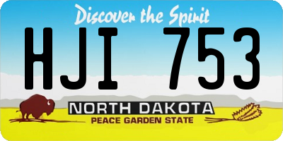 ND license plate HJI753