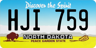 ND license plate HJI759