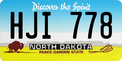 ND license plate HJI778