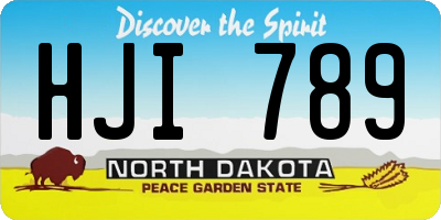 ND license plate HJI789