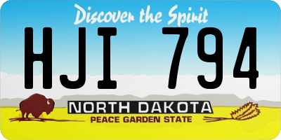 ND license plate HJI794