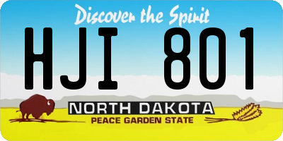 ND license plate HJI801