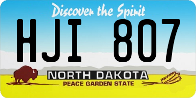 ND license plate HJI807