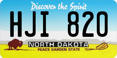 ND license plate HJI820