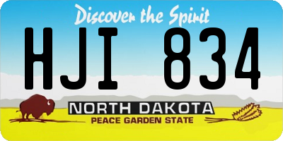 ND license plate HJI834