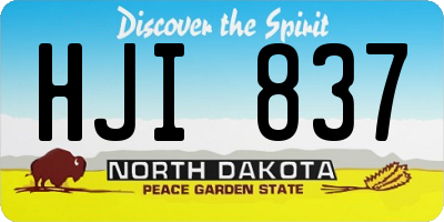 ND license plate HJI837