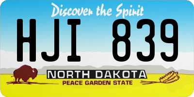 ND license plate HJI839