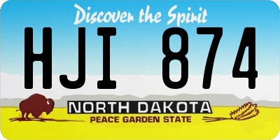 ND license plate HJI874