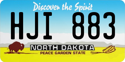 ND license plate HJI883