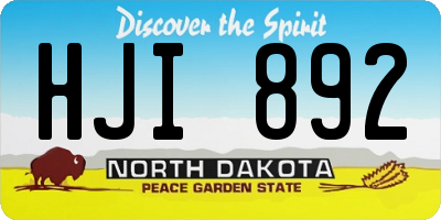 ND license plate HJI892