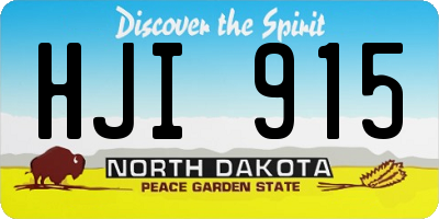 ND license plate HJI915