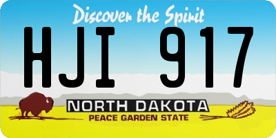 ND license plate HJI917