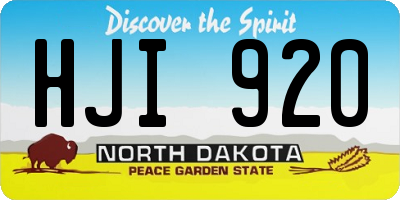ND license plate HJI920