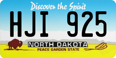 ND license plate HJI925