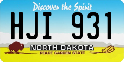 ND license plate HJI931