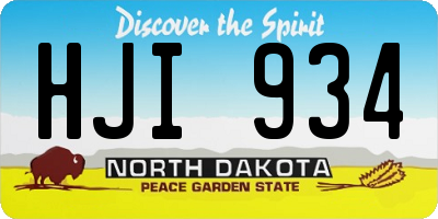 ND license plate HJI934