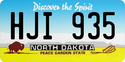 ND license plate HJI935