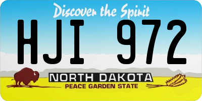 ND license plate HJI972