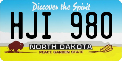 ND license plate HJI980