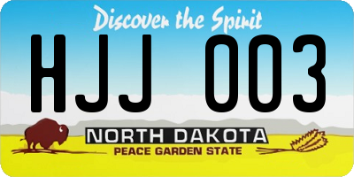 ND license plate HJJ003