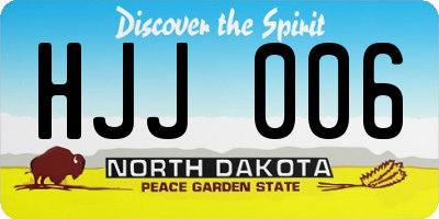 ND license plate HJJ006