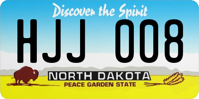ND license plate HJJ008