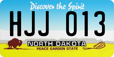 ND license plate HJJ013
