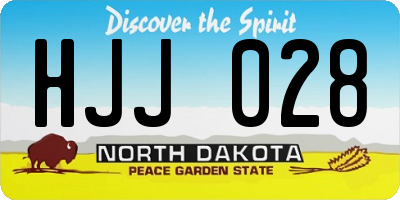 ND license plate HJJ028