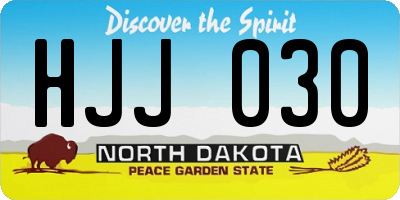 ND license plate HJJ030