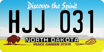 ND license plate HJJ031