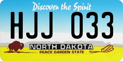 ND license plate HJJ033