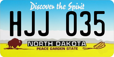 ND license plate HJJ035