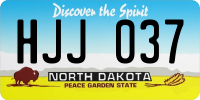 ND license plate HJJ037