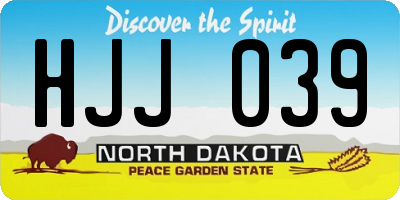 ND license plate HJJ039