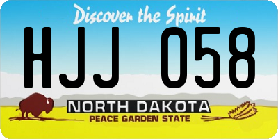 ND license plate HJJ058