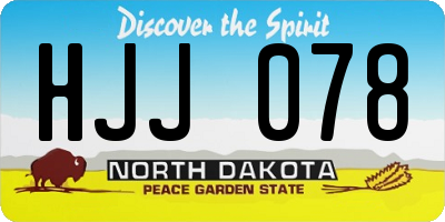 ND license plate HJJ078