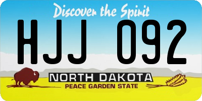 ND license plate HJJ092