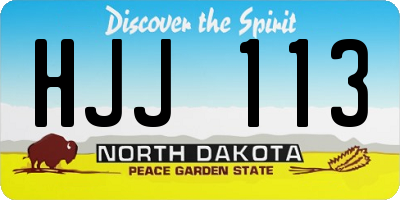 ND license plate HJJ113