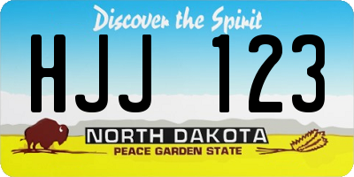 ND license plate HJJ123