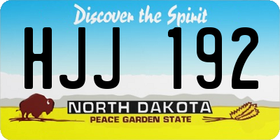 ND license plate HJJ192