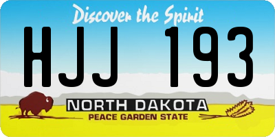 ND license plate HJJ193