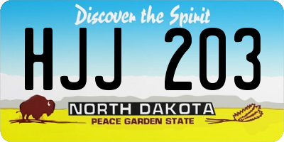 ND license plate HJJ203