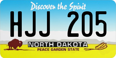 ND license plate HJJ205