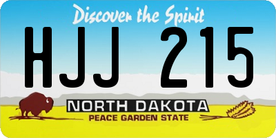 ND license plate HJJ215