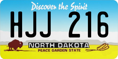 ND license plate HJJ216