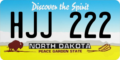 ND license plate HJJ222