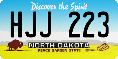 ND license plate HJJ223