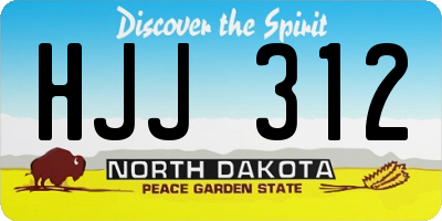 ND license plate HJJ312